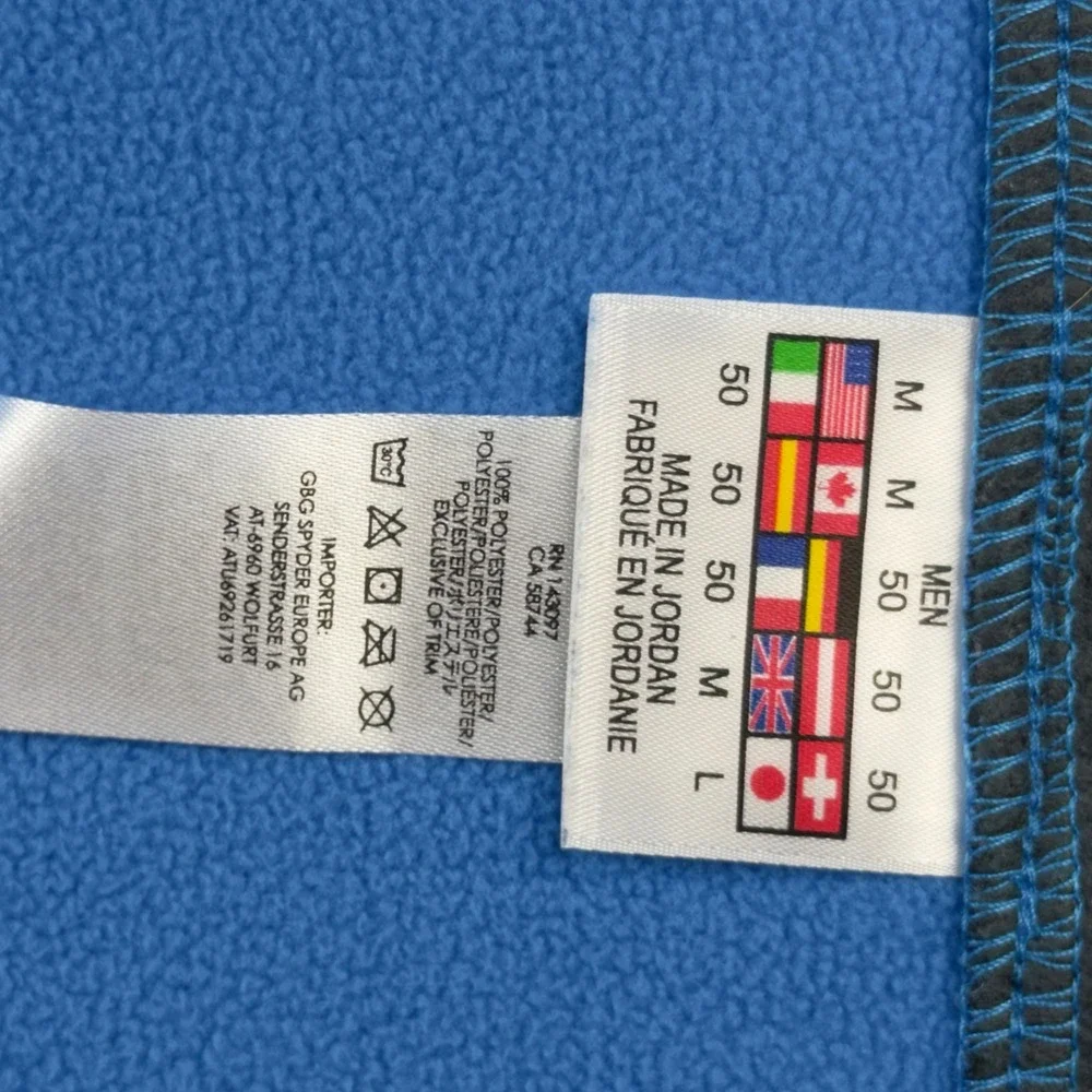 Spyder Mens Full Zip Sweater Knit Fleece Vest Blue Orange 787206 Size M